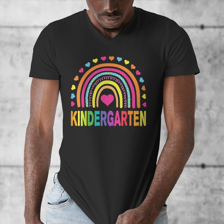 Kindergarten Rainbow Girls Boys Teacher Team Kinder Squad Men's V-Neck T-Shirt, funny design Kindergarten Rainbow Girls Boys Teacher Team Kinder Squad Men's V-Neck T-Shirt, funny design