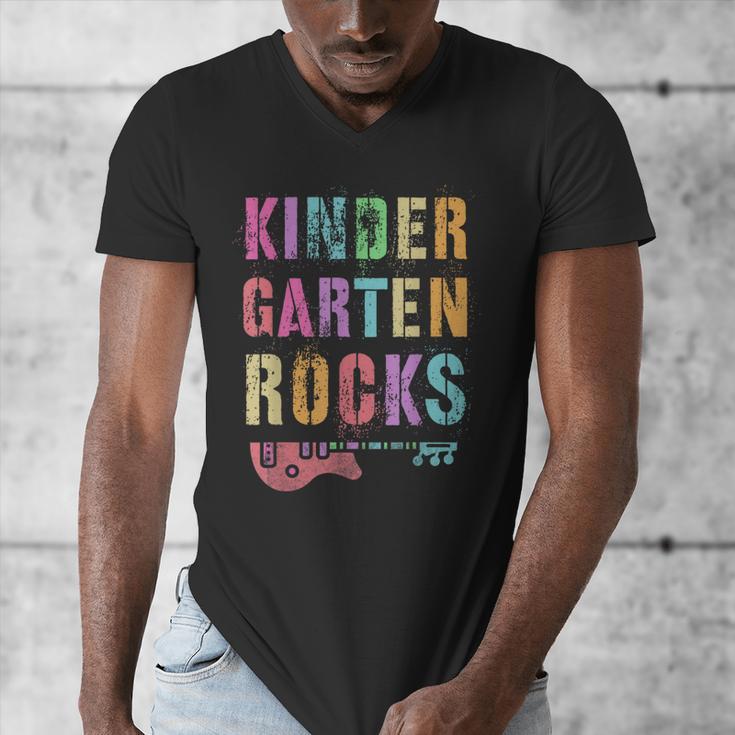KINDERGARTEN ROCKS Teacher Crew Rock Star Kinder Team Men's V-Neck T-Shirt, funny design