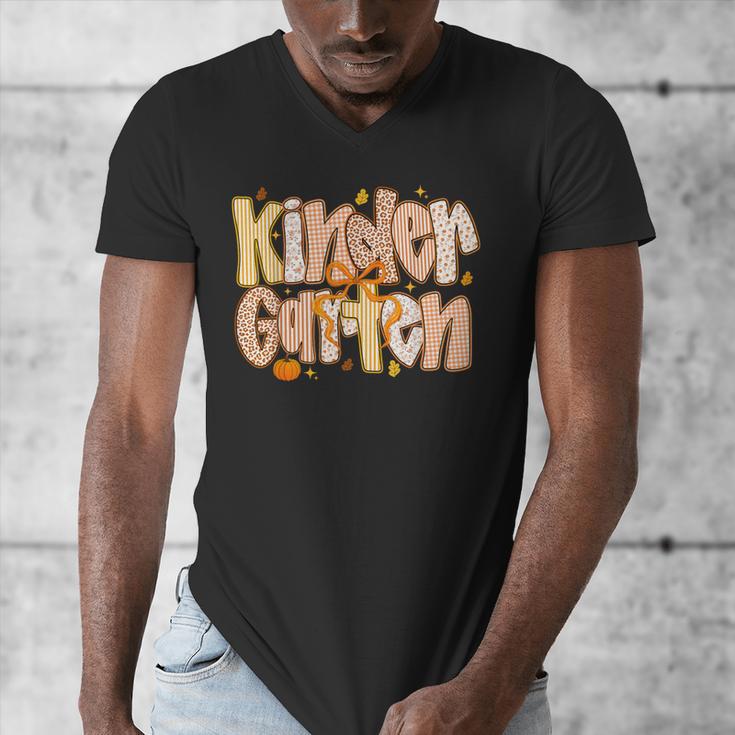 Kindergarten Teacher Fall Pumpkin Autumn Cute Men's V-Neck T-Shirt, funny design Kindergarten Teacher Fall Pumpkin Autumn Cute Men's V-Neck T-Shirt, funny design