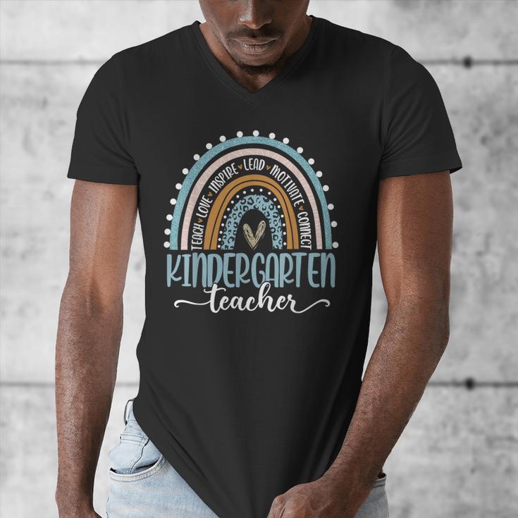 Kindergarten Teacher Leopard Boho Rainbow Back To School Men's V-Neck T-Shirt, funny design Kindergarten Teacher Leopard Boho Rainbow Back To School Men's V-Neck T-Shirt, funny design