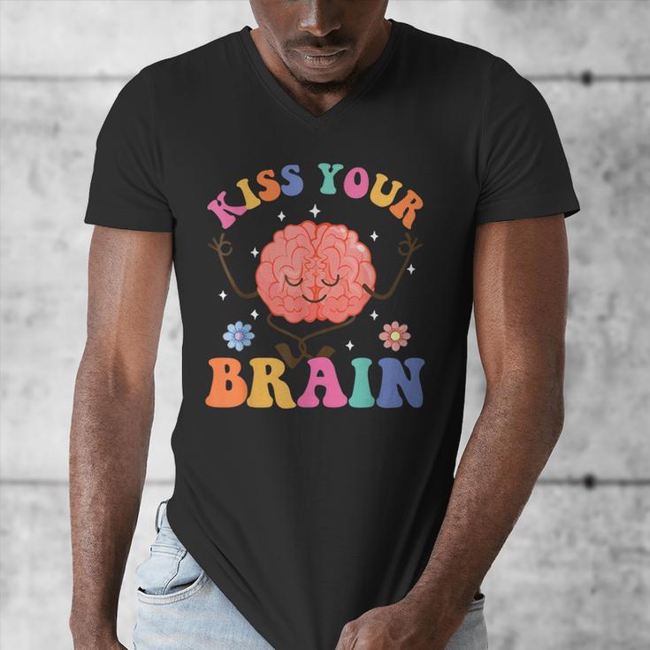 Kiss Your Brain Sped Teacher Appreciation Back To School Kid Men's V-Neck T-Shirt, funny design Kiss Your Brain Sped Teacher Appreciation Back To School Kid Men's V-Neck T-Shirt, funny design