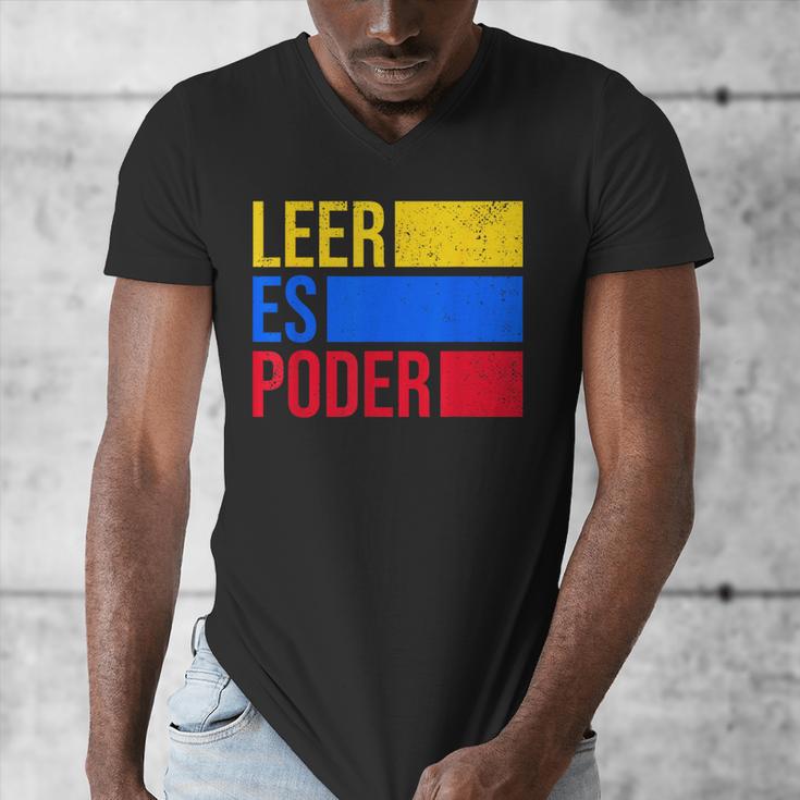 Leer Es Poder Colombian Spanish Teacher Maestra Colombia Men's V-Neck T-Shirt, funny design Leer Es Poder Colombian Spanish Teacher Maestra Colombia Men's V-Neck T-Shirt, funny design