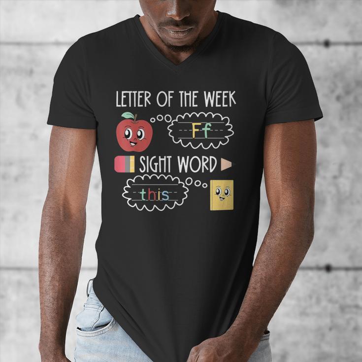 Letter Of The Week Ff Sight Word Teacher Squad Men's V-Neck T-Shirt, funny design Letter Of The Week Ff Sight Word Teacher Squad Men's V-Neck T-Shirt, funny design