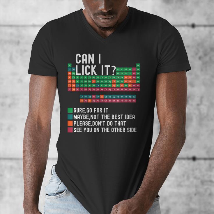 Can I Lick It Periodic Table Science Teacher Chemistry Men's V-Neck T-Shirt, Science Teacher Gifts, funny design