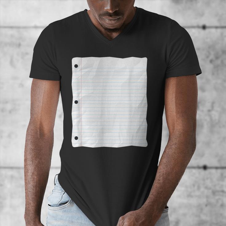 Lined Paper Notebook Halloween Costume For Students Teachers For Men Women Kids Men's V-Neck T-Shirt, funny design