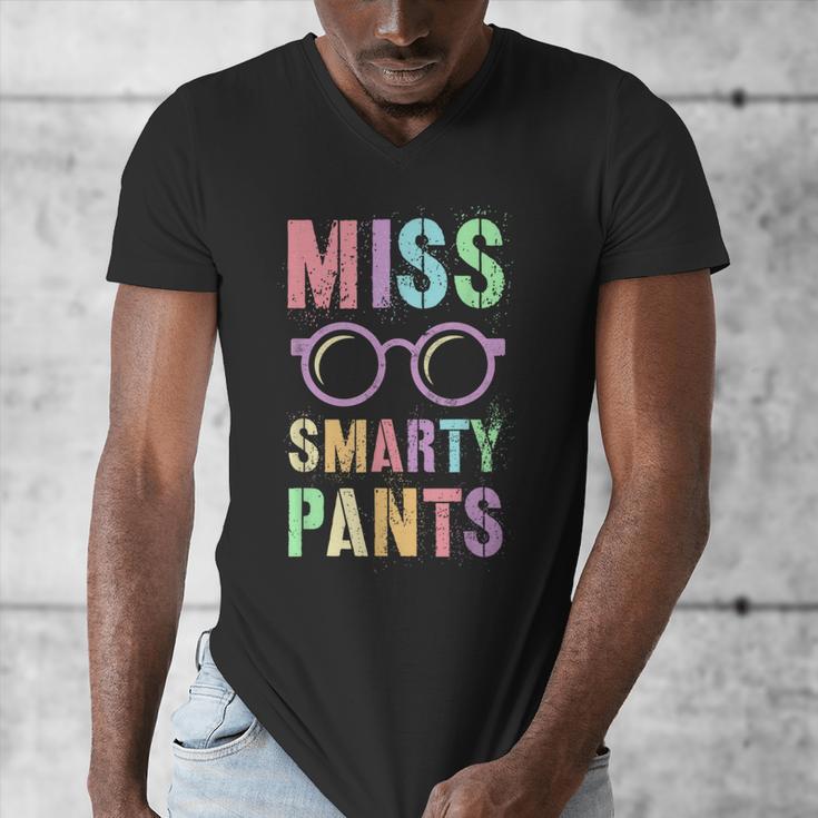 Little MISS SMARTY PANTS School Grad Teacher Last Day Men's V-Neck T-Shirt, funny design
