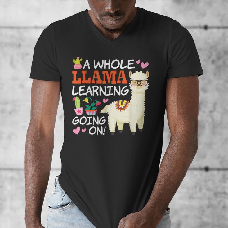 Llama Learning T Shirt Teachers Students Alpaca Lovers Men's V-Neck T-Shirt, funny design Llama Learning T Shirt Teachers Students Alpaca Lovers Men's V-Neck T-Shirt, funny design