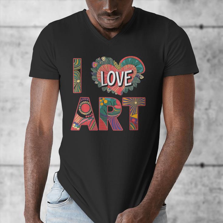 I Love Art Artist Painter Colorful Painting Art Teacher Men's V-Neck T-Shirt, funny design I Love Art Artist Painter Colorful Painting Art Teacher Men's V-Neck T-Shirt, funny design