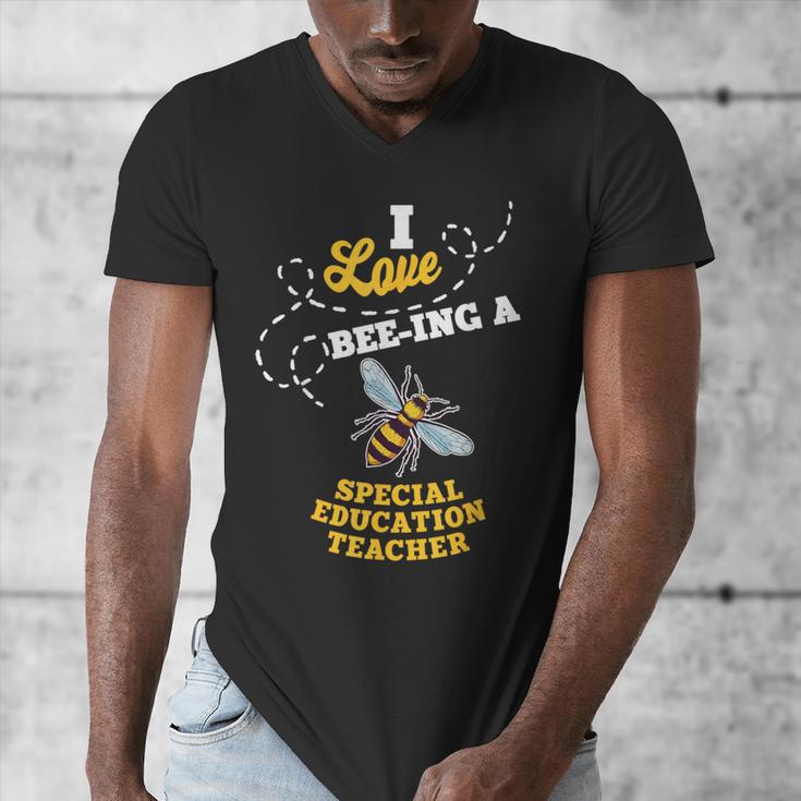 I Love Bee-Ing A Special Education Teacher Honey Bee Job For Men Women Men's V-Neck T-Shirt, funny design I Love Bee-Ing A Special Education Teacher Honey Bee Job For Men Women Men's V-Neck T-Shirt, funny design