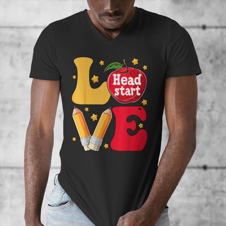 Love Headstart Head Start Teachers First Day Of School Men's V-Neck T-Shirt, funny design Love Headstart Head Start Teachers First Day Of School Men's V-Neck T-Shirt, funny design