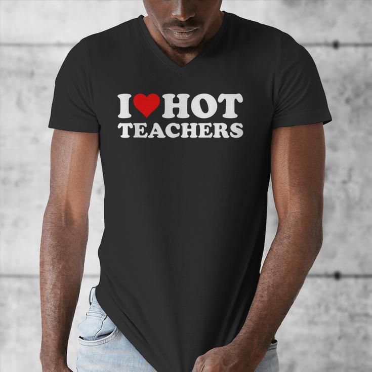 I Love Hot Teachers Men's V-Neck T-Shirt, funny design I Love Hot Teachers Men's V-Neck T-Shirt, funny design