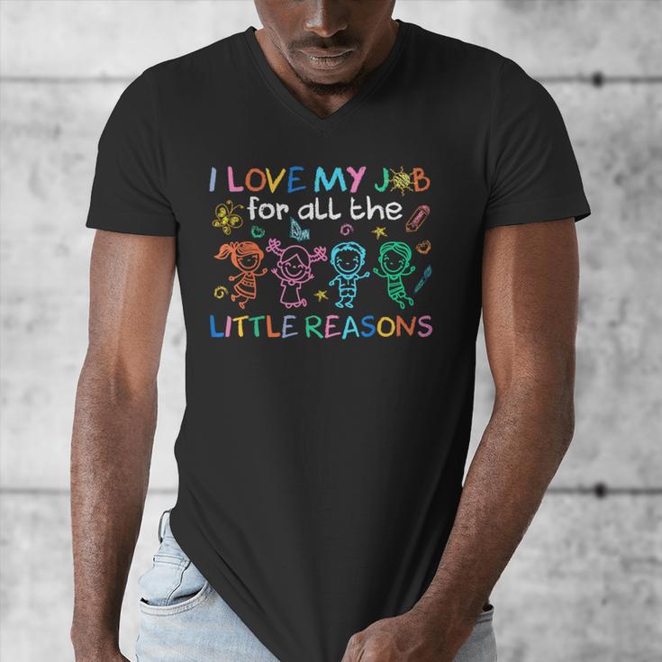I Love My Job For All The Little Reasons Teacher Men's V-Neck T-Shirt, funny design I Love My Job For All The Little Reasons Teacher Men's V-Neck T-Shirt, funny design