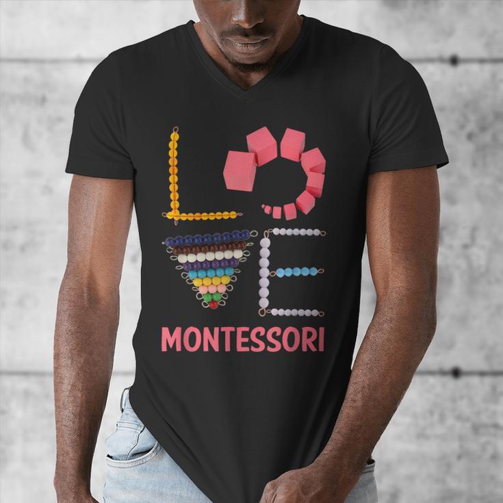 Love Montessori Education Math Teacher Men's V-Neck T-Shirt, funny design Love Montessori Education Math Teacher Men's V-Neck T-Shirt, funny design
