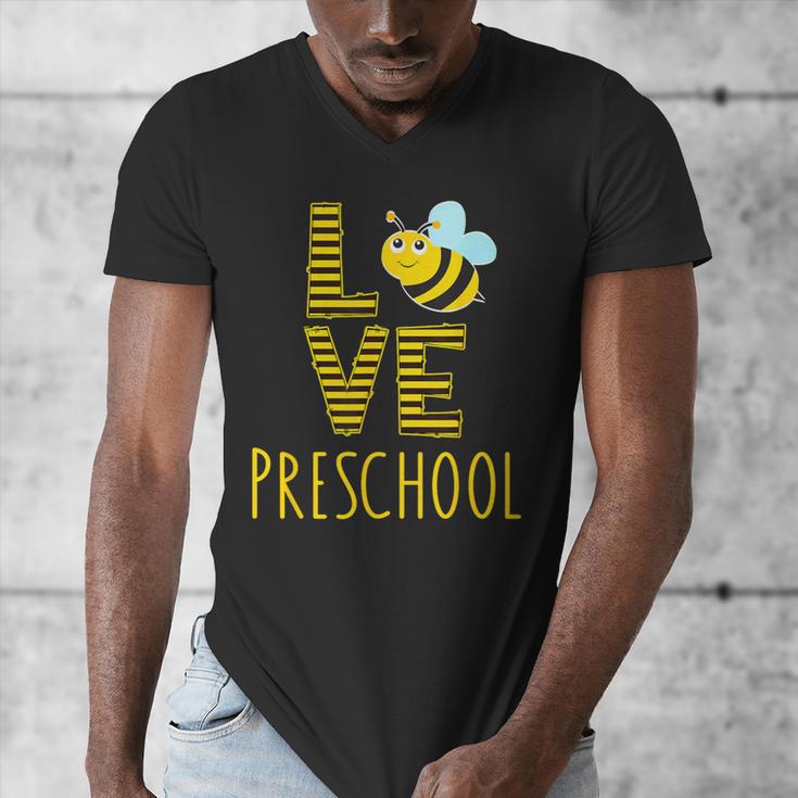 Love Preschool Back To School Yellow Bee Preschool Teacher For Men Women Girls Kids Men's V-Neck T-Shirt, funny design
