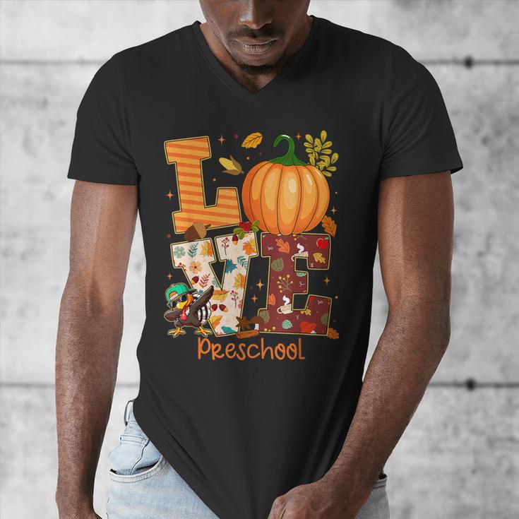 Love Preschool Teacher Turkey Thanksgiving Autumn Fall Men's V-Neck T-Shirt, funny design Love Preschool Teacher Turkey Thanksgiving Autumn Fall Men's V-Neck T-Shirt, funny design