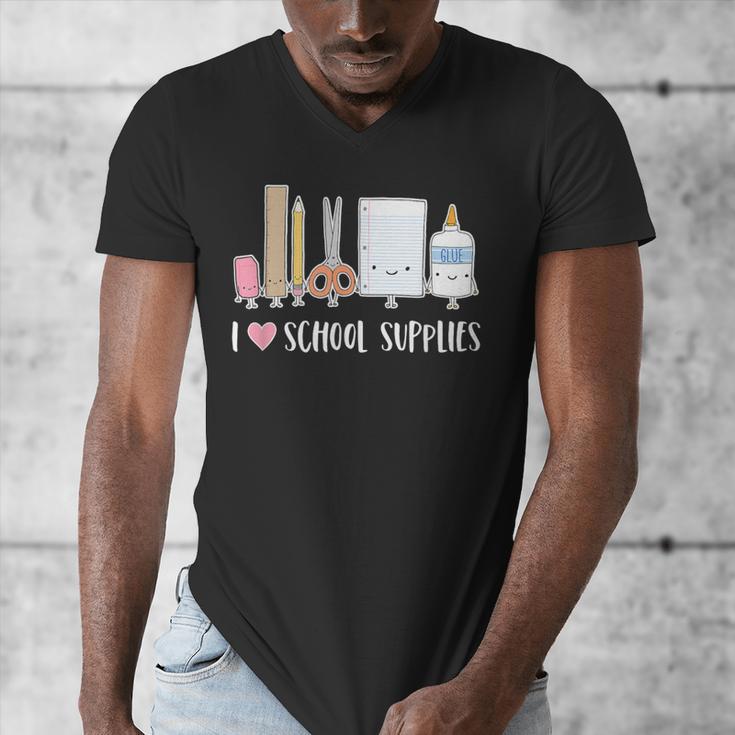 I Love School Supplies Teacher Shirt Men's V-Neck T-Shirt, funny design I Love School Supplies Teacher Shirt Men's V-Neck T-Shirt, funny design