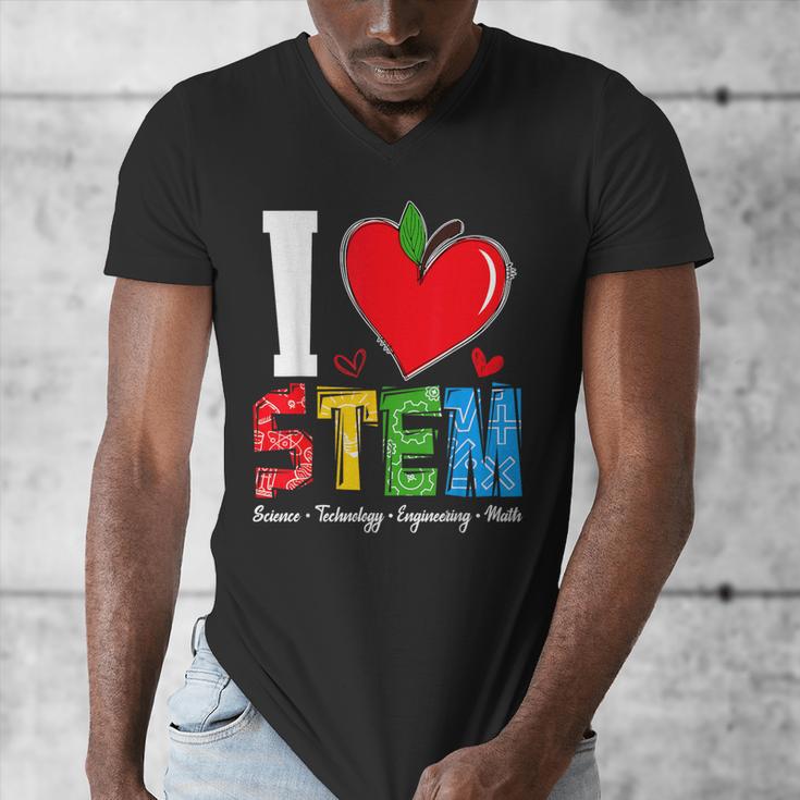 I Love STEM Student Teacher 1st Day Of School Back To School Men's V-Neck T-Shirt, funny design I Love STEM Student Teacher 1st Day Of School Back To School Men's V-Neck T-Shirt, funny design