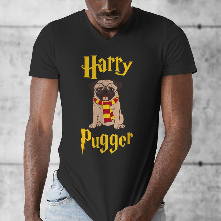 Lovely Harry Pugger Pug Men's V-Neck T-Shirt, funny design