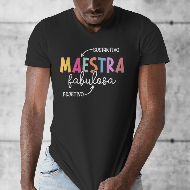 Maestra Fabulosa Maestra De EspañOl Spanish Teacher Men's V-Neck T-Shirt, funny design Maestra Fabulosa Maestra De EspañOl Spanish Teacher Men's V-Neck T-Shirt, funny design