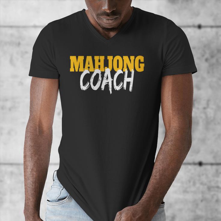 Mahjong Coach Coaching Trainer Teacher Men's V-Neck T-Shirt, funny design