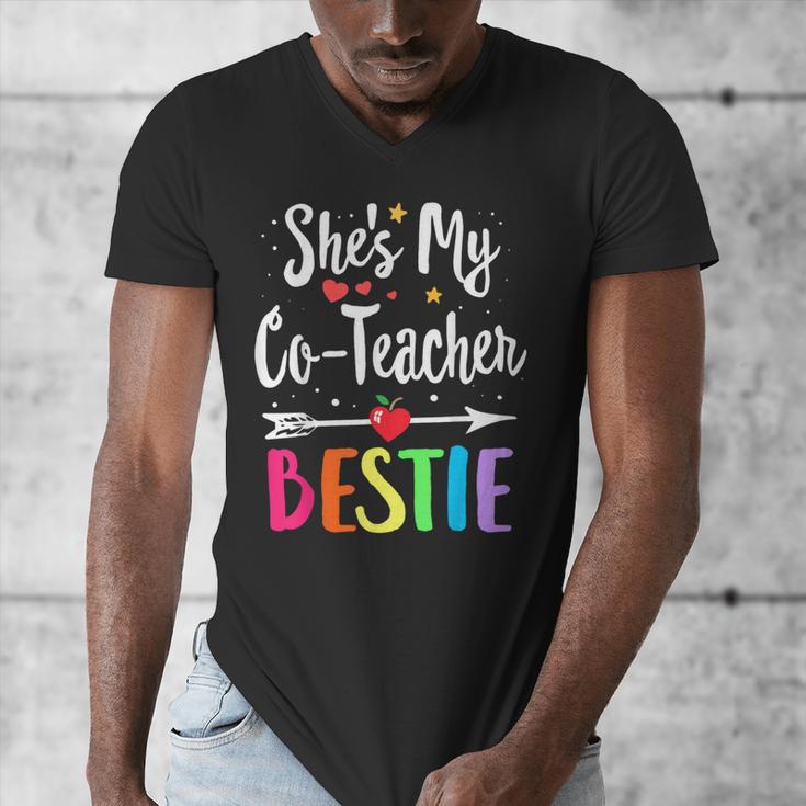 Matching Co-Teacher Best Friend She's My Bestie Work Team Men's V-Neck T-Shirt, Friend Gifts, Couple Gifts, funny design Matching Co-Teacher Best Friend She's My Bestie Work Team Men's V-Neck T-Shirt, Friend Gifts, Couple Gifts, funny design