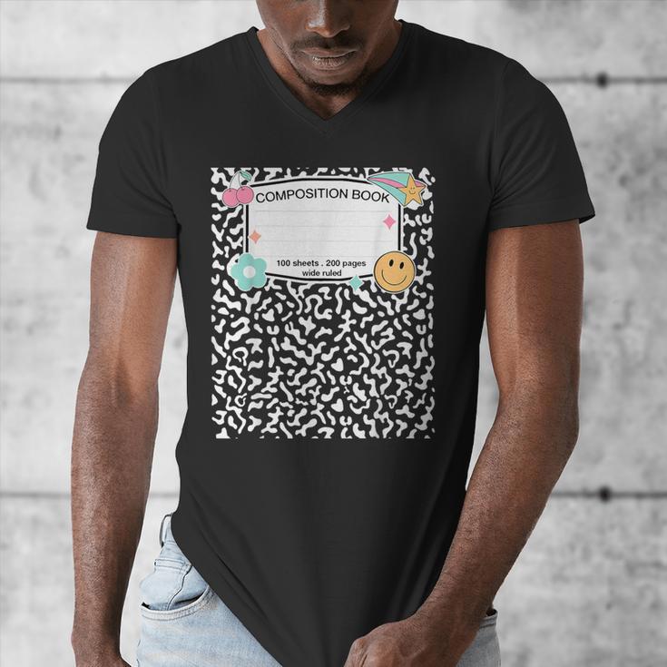 Matching Group Halloween Teacher Composition Book Notebook Men's V-Neck T-Shirt, funny design Matching Group Halloween Teacher Composition Book Notebook Men's V-Neck T-Shirt, funny design