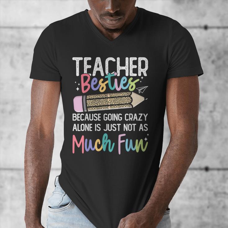 Matching Teachers Last Day Of School Teacher Besties Men's V-Neck T-Shirt, funny design Matching Teachers Last Day Of School Teacher Besties Men's V-Neck T-Shirt, funny design