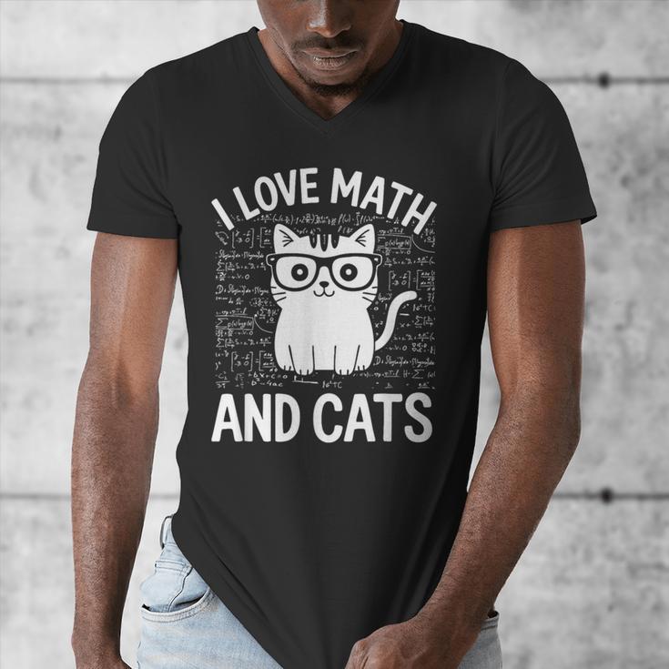 Math And Cats Apparel For Teachers Students Cat Lovers Men's V-Neck T-Shirt, funny design Math And Cats Apparel For Teachers Students Cat Lovers Men's V-Neck T-Shirt, funny design