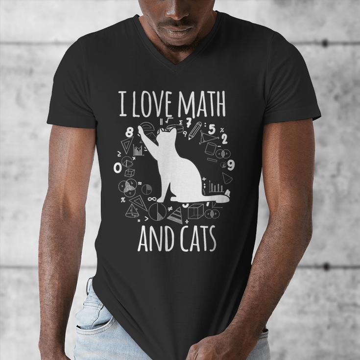 Math Nerd Math Teacher Cat Lover I Love Math And Cats Men's V-Neck T-Shirt, funny design Math Nerd Math Teacher Cat Lover I Love Math And Cats Men's V-Neck T-Shirt, funny design