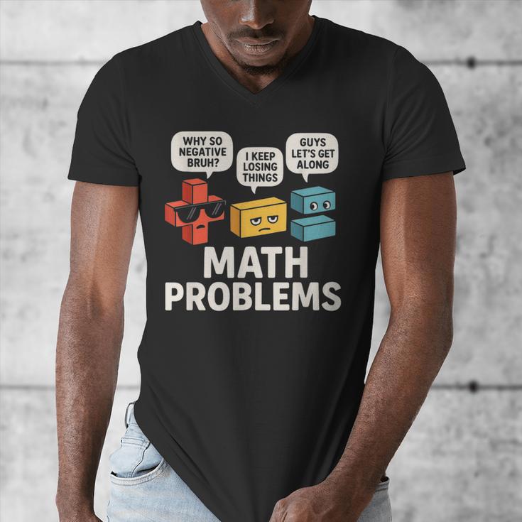 Math Problems Symbols Teacher Back To School Girl Boy Men's V-Neck T-Shirt, funny design Math Problems Symbols Teacher Back To School Girl Boy Men's V-Neck T-Shirt, funny design