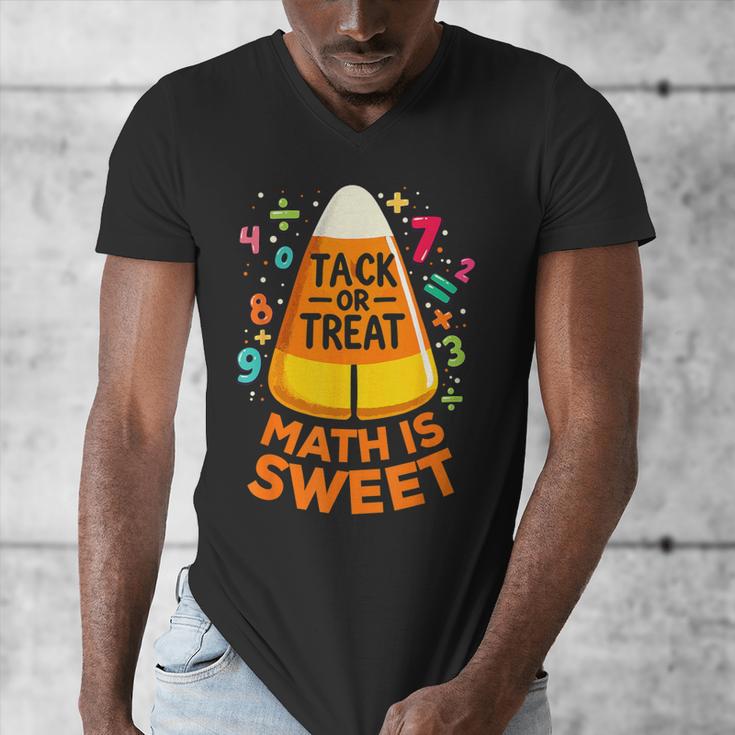 Math Teacher Halloween Costume Trick Or Treat Math Sweet Men's V-Neck T-Shirt, funny design