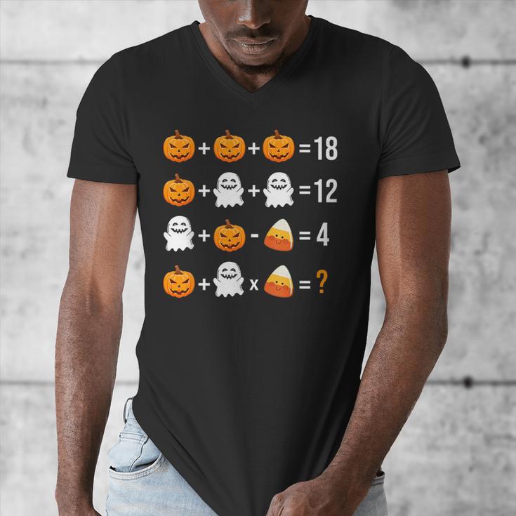 Math Teacher Halloween Equation Pumpkin Ghost Candy Corn Men's V-Neck T-Shirt, funny design Math Teacher Halloween Equation Pumpkin Ghost Candy Corn Men's V-Neck T-Shirt, funny design