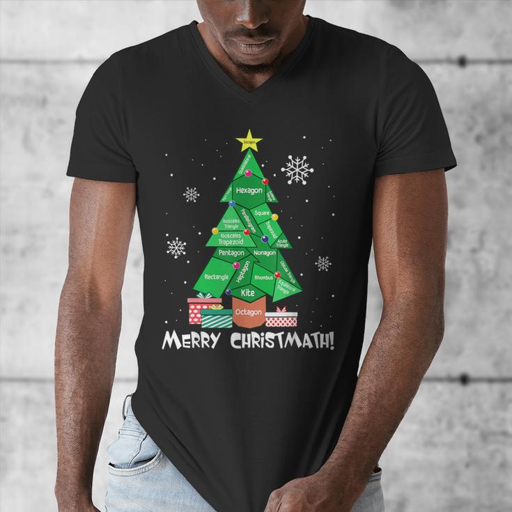 Math Teacher Polygon Christmas Tree Geometry Merry Christmas Men's V-Neck T-Shirt, funny design