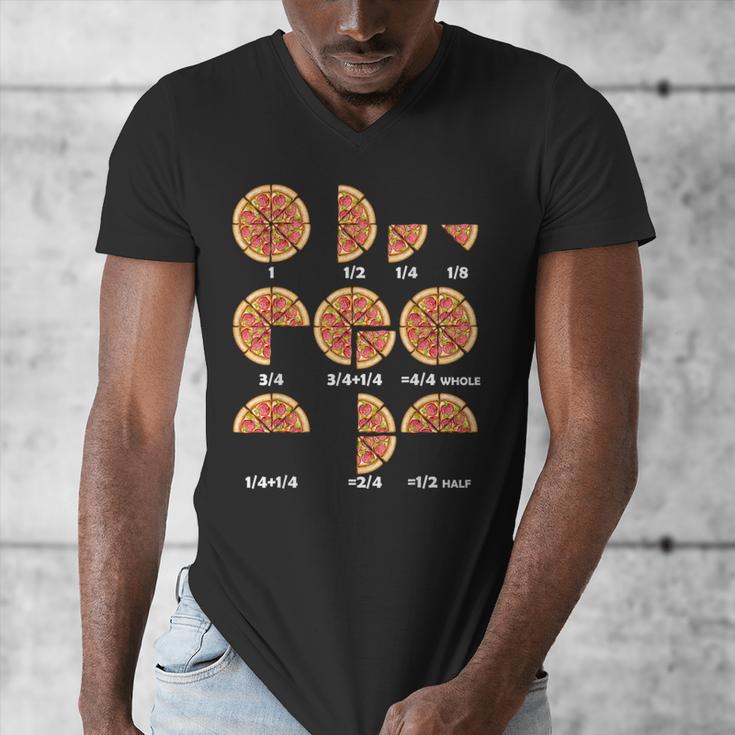 Maths Day Costume Idea Kids Teachers Pizza Slice Fraction Men's V-Neck T-Shirt, funny design