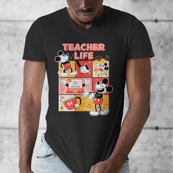 Mickey Mouse Teacher Life Men's V-Neck T-Shirt, funny design Mickey Mouse Teacher Life Men's V-Neck T-Shirt, funny design