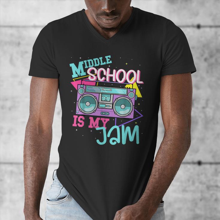 Middle School Is My Jam Cute Teacher Shirt 80's 90's Styl Men's V-Neck T-Shirt, funny design Middle School Is My Jam Cute Teacher Shirt 80's 90's Styl Men's V-Neck T-Shirt, funny design