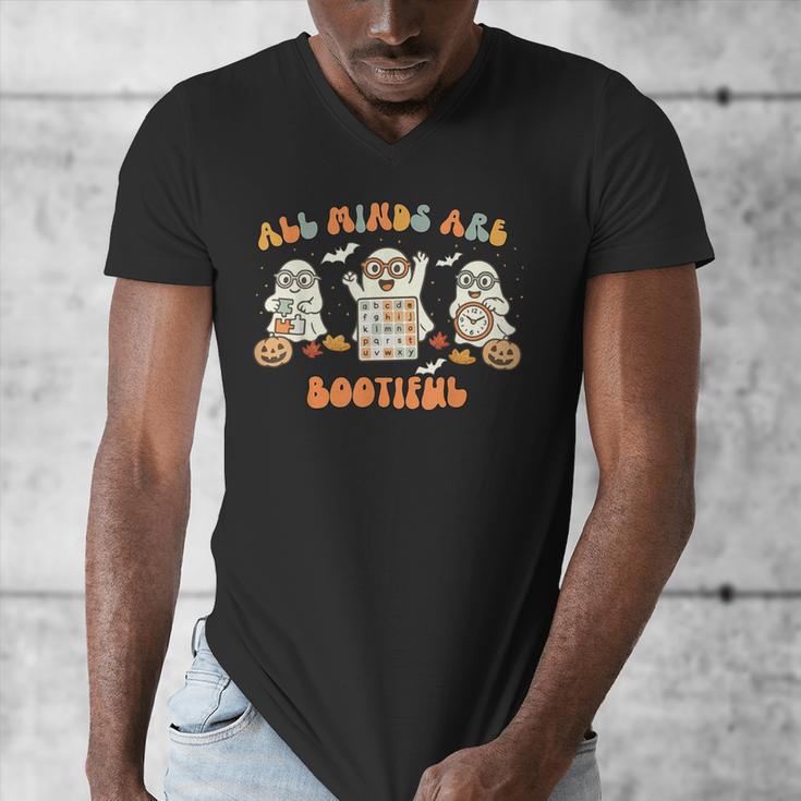 All Minds Are Bootiful Special Education Teacher Halloween Men's V-Neck T-Shirt, funny design