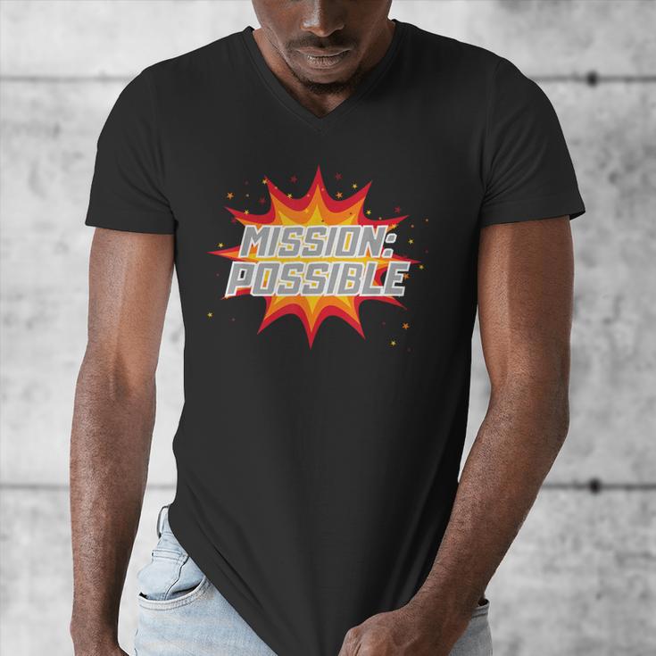 Mission Possible Motivational Inspirational School Teacher Men's V-Neck T-Shirt, funny design Mission Possible Motivational Inspirational School Teacher Men's V-Neck T-Shirt, funny design