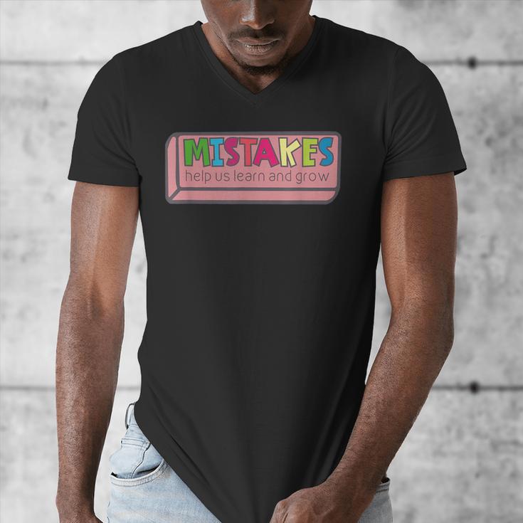 Mistakes Help Us Grow And Learn Teacher Men's V-Neck T-Shirt, funny design Mistakes Help Us Grow And Learn Teacher Men's V-Neck T-Shirt, funny design