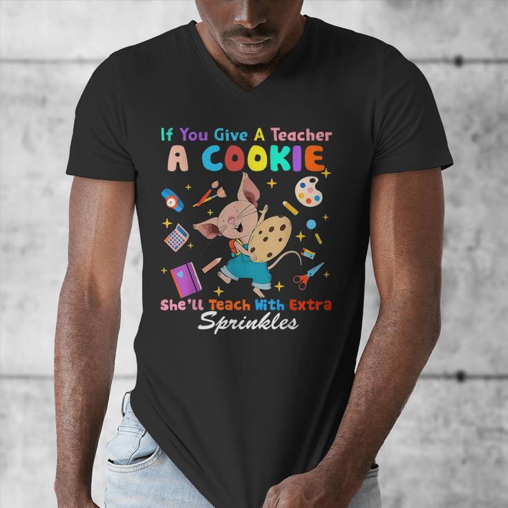 Mouse If You Give A Teacher A Student She Will Love You Men's V-Neck T-Shirt, funny design Mouse If You Give A Teacher A Student She Will Love You Men's V-Neck T-Shirt, funny design