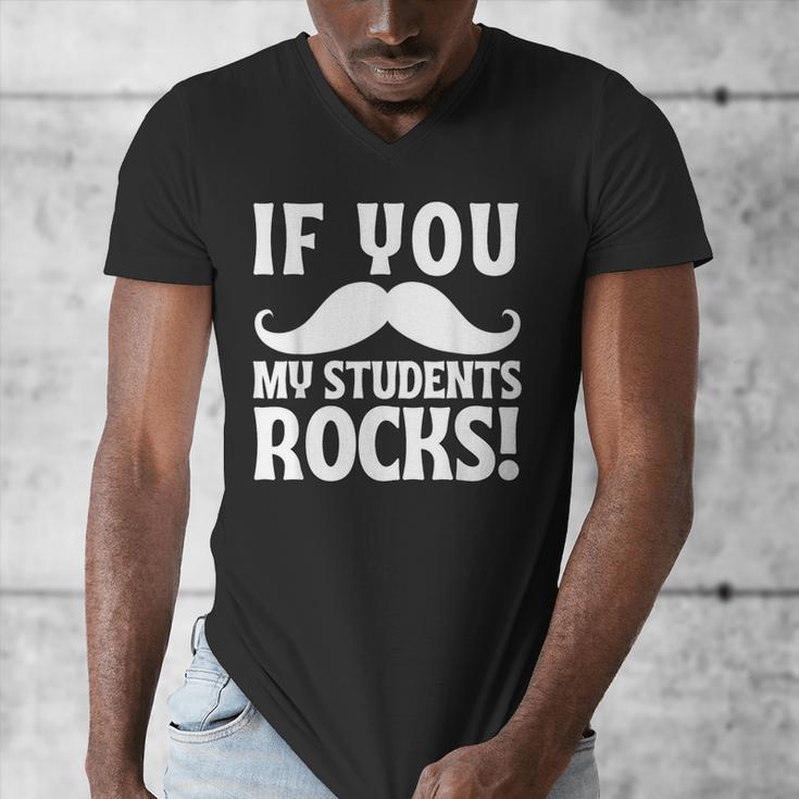 If You Mustache My Students Rock Teacher Mustache Men's V-Neck T-Shirt, funny design If You Mustache My Students Rock Teacher Mustache Men's V-Neck T-Shirt, funny design