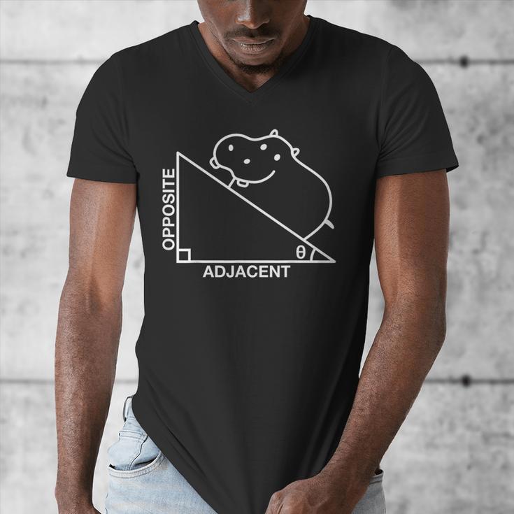 Nerdy Hippotenuse Hypotenuse Hippopotamus Math Teacher Men's V-Neck T-Shirt, funny design
