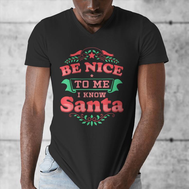 Be Nice To Me I Know Santa Teacher Christmas Men Women Men's V-Neck T-Shirt, funny design