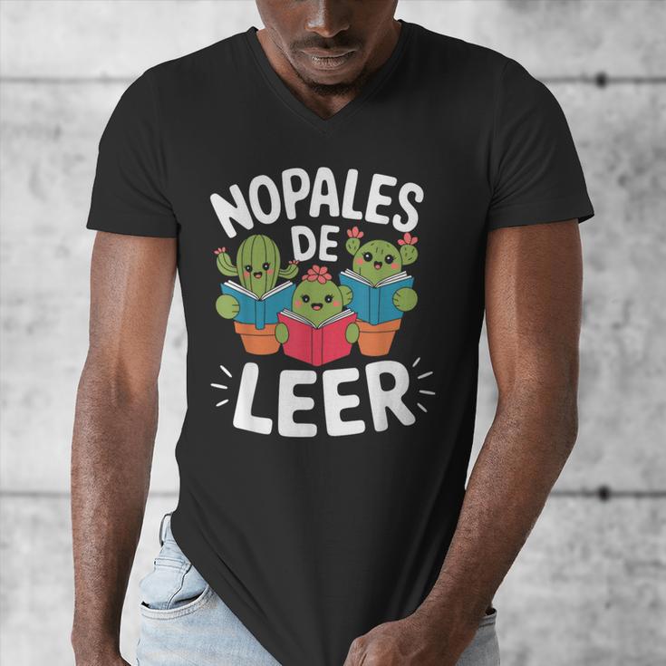 Nopales De Leer Bilingual Teacher Maestra Spanish Teacher Men's V-Neck T-Shirt, funny design