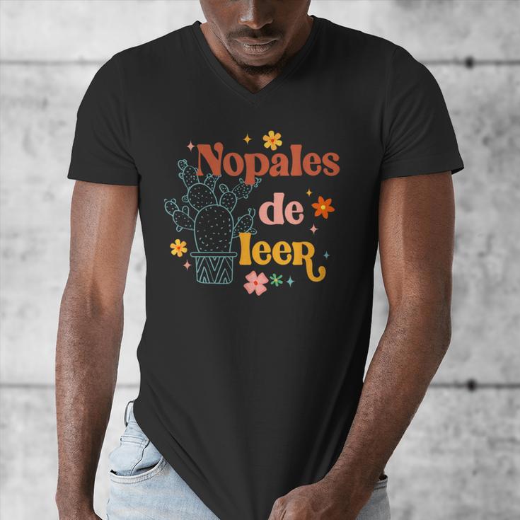 Nopales De Leer Spanish Teacher Maestra Cactus Bilingual Men's V-Neck T-Shirt, funny design Nopales De Leer Spanish Teacher Maestra Cactus Bilingual Men's V-Neck T-Shirt, funny design