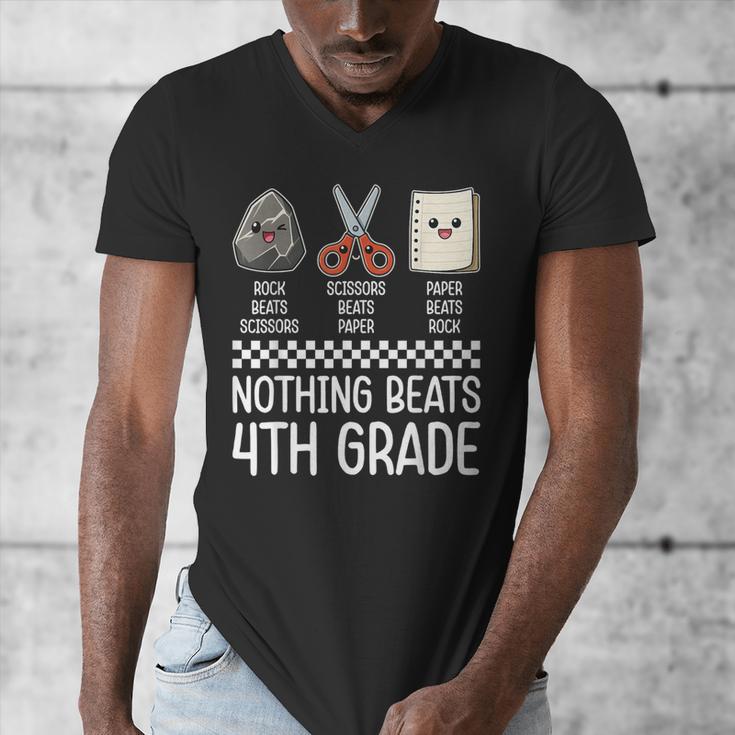 Nothing Beats 4th Grade Back To School Kids Teachers Men's V-Neck T-Shirt, funny design