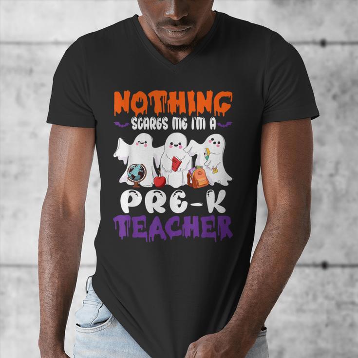 Nothing Scares Me I'm A Pre-K Teacher Halloween Ghosts Men's V-Neck T-Shirt, funny design Nothing Scares Me I'm A Pre-K Teacher Halloween Ghosts Men's V-Neck T-Shirt, funny design