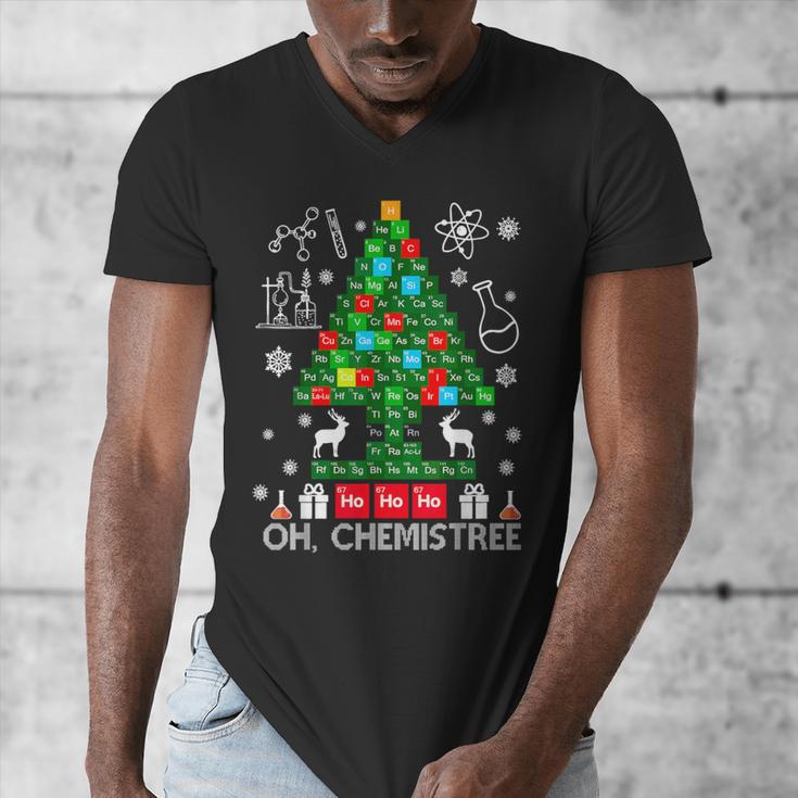 Oh Chemistree Scientist Chemical Christmas Xmas Teacher Men's V-Neck T-Shirt, funny design