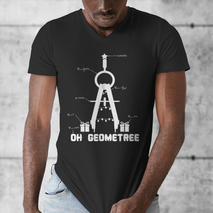 Oh Geometree Math Teacher Geometry Christmas Tree For Men Women Kids Men's V-Neck T-Shirt, funny design