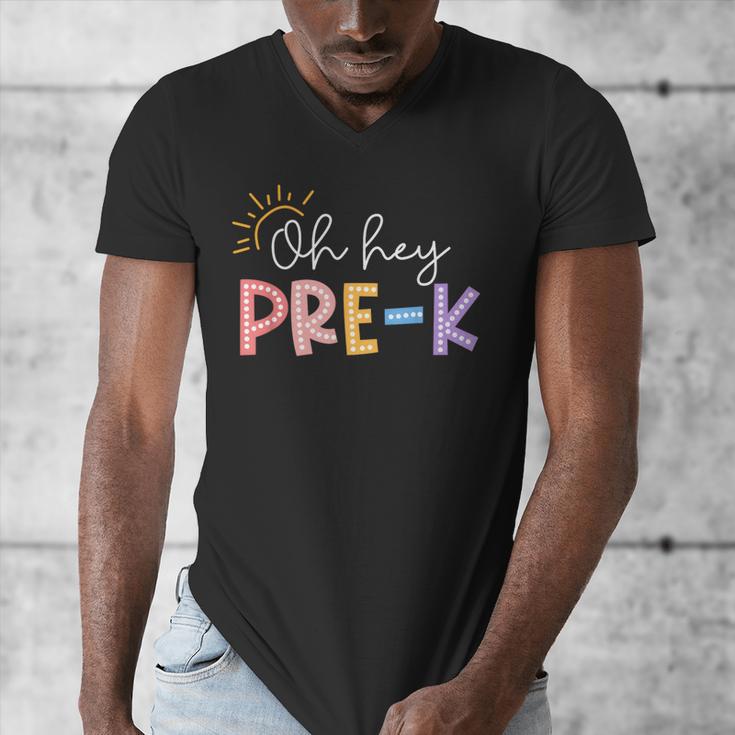 Oh Hey Pre K Student Teacher Happy First Day Back To School Men's V-Neck T-Shirt, funny design Oh Hey Pre K Student Teacher Happy First Day Back To School Men's V-Neck T-Shirt, funny design